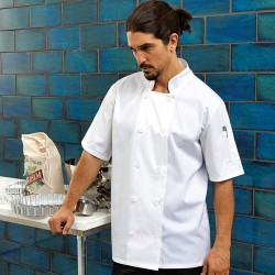 Plain Jacket Short Sleeve Chef's Premier 195 GSM